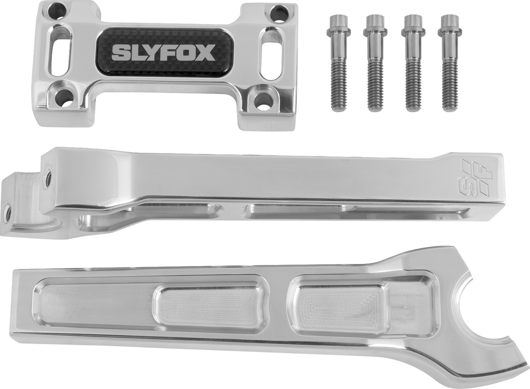 SLYFOX Handlebar Riser Kit - Straight - 1-1/8" Clamping - 8" Rise - Raw SF-1003-08-R