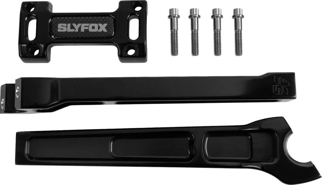 SLYFOX Handlebar Riser Kit - Straight - 1-1/8" Clamping - 10" Rise - Black SF-1003-10-B