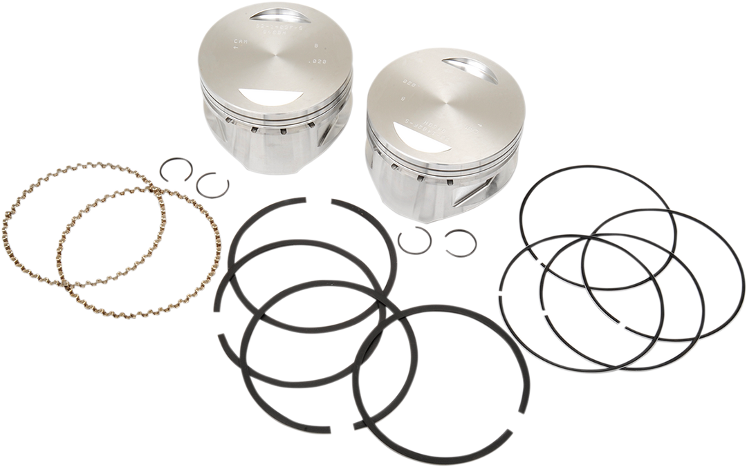 S&S CYCLE Piston Kit - For 100"/107" Super Sidewinder® - 4.000" - +0.020" 92-1402