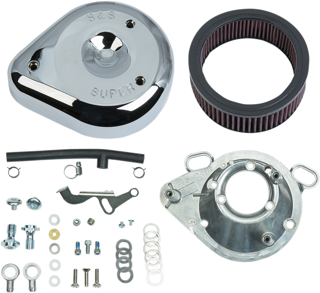 S&S CYCLE Teardrop Air Cleaner Kit - Chrome - S&S® Super E&G Carburetor Only 17-0404