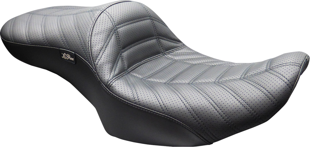 LE PERA Maverick Seat - without Backrest - Indy Stitch - Black - FLH/FLT '23-'26 LV-957 INDY