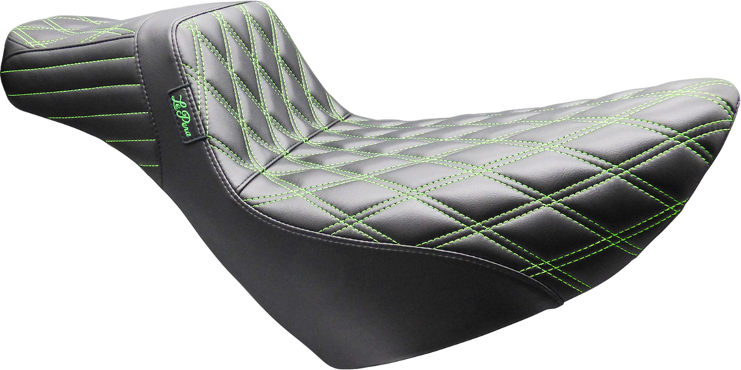 LE PERA Tailwhip Daddy Long Legs Seat - Double Diamond - Green Stitch - FL/FX '18-'26 LYR-580DLDD-GN07