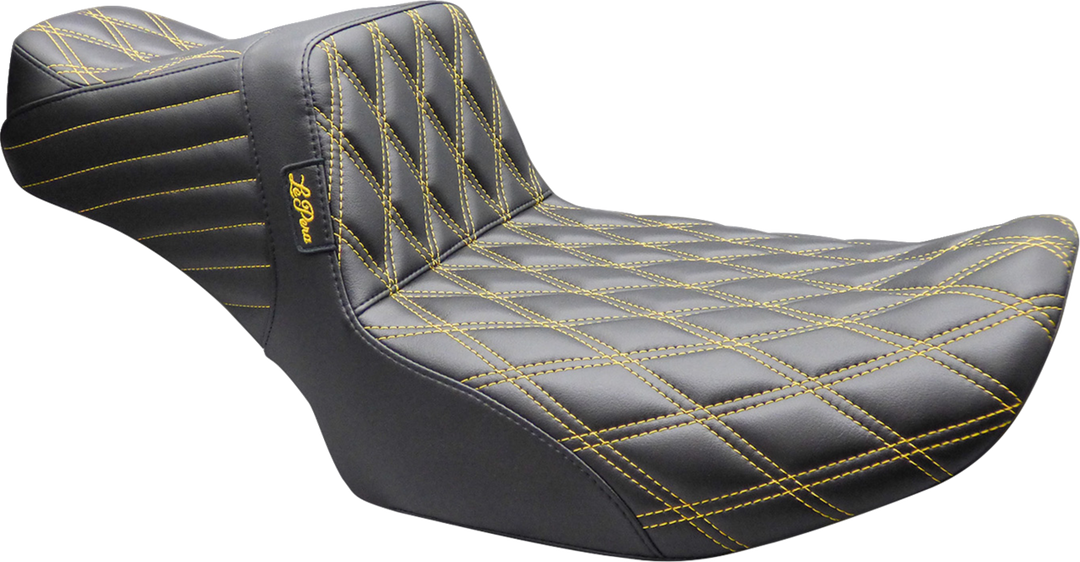 LE PERA Tailwhip Daddy Long Legs Seat - Double Diamond - Gold Stitch - FLT/FLH '23-'26 LV-587DLDD-GD02