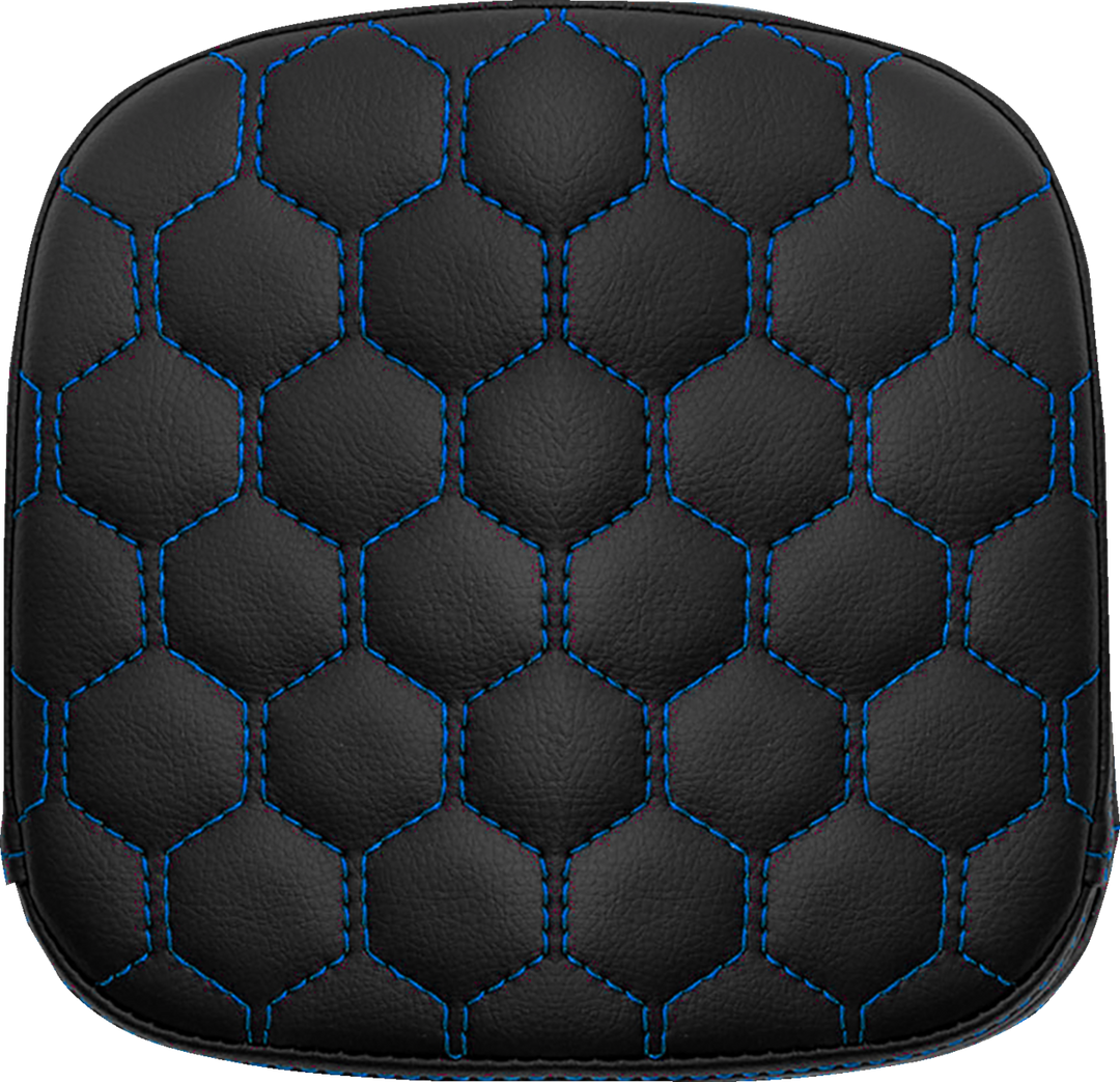 SADDLEMEN Sissy Bar Pad - Honeycomb - Blue Stitching 040719001