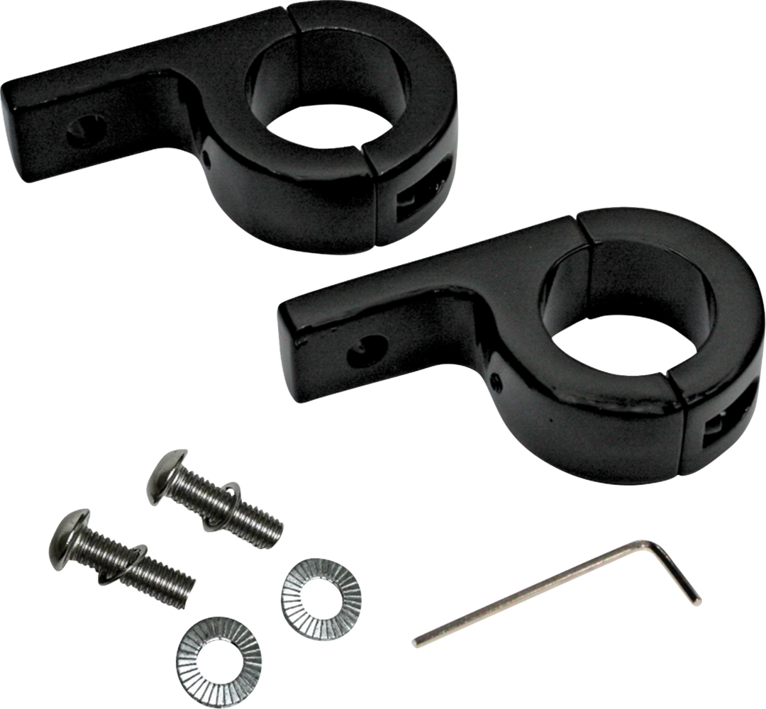 CUSTOM DYNAMICS P-Clamp Mounts - Fog Light - Gloss Black - Harley-Davidson® CD-125-B