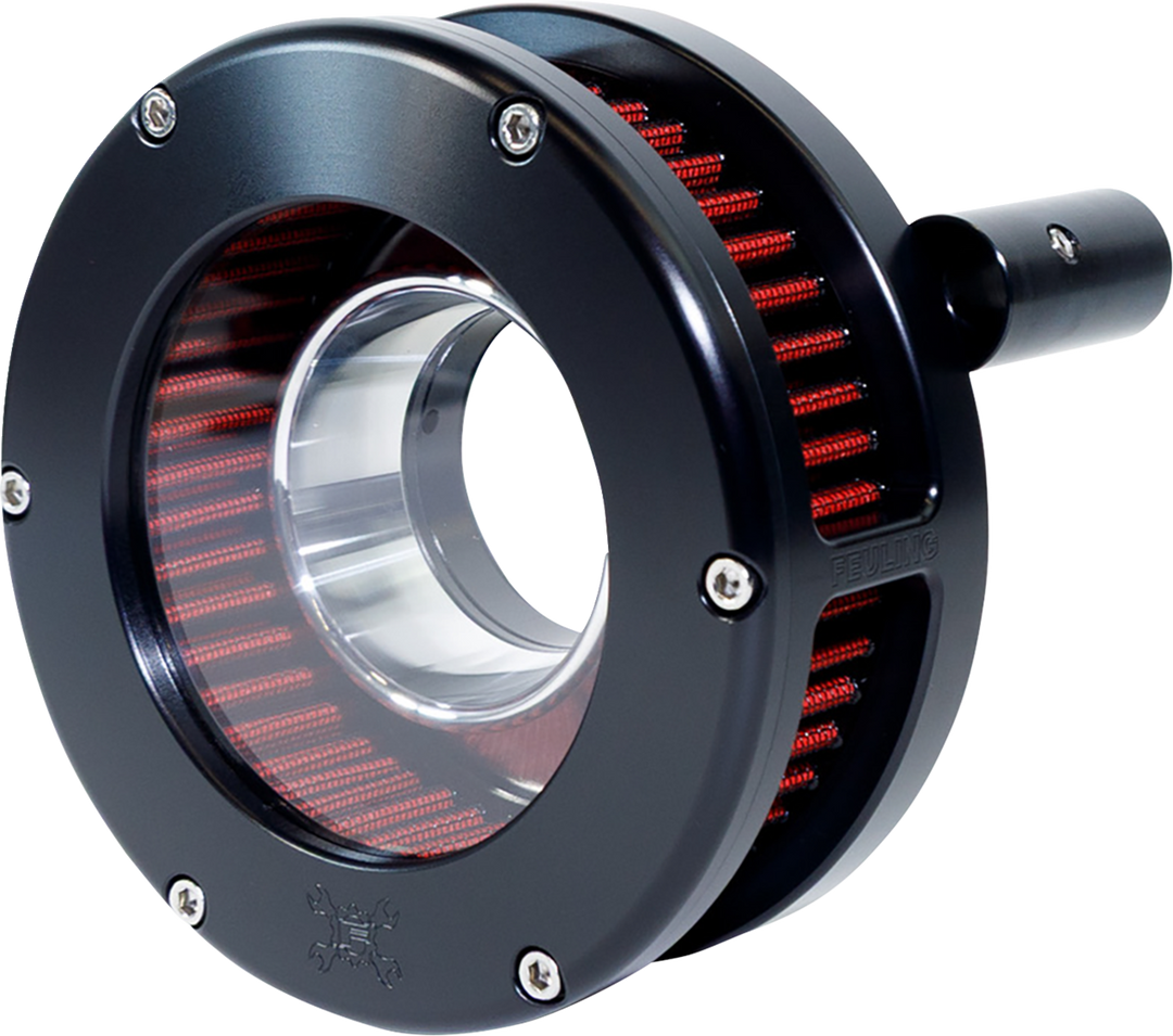 FEULING PARTS BA Slim Air Cleaner Kit - Black/Clear - Red Filter - Twin Cam 5444-S