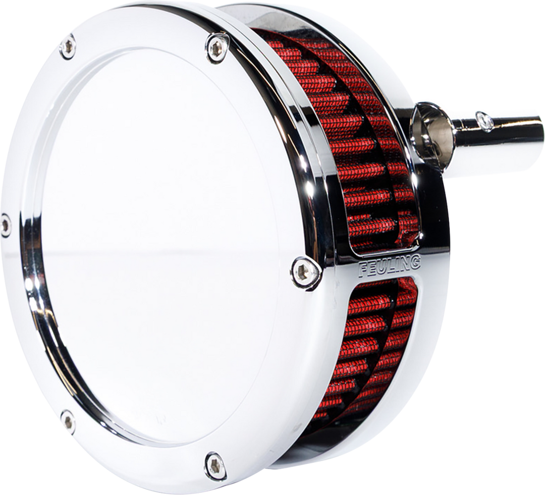 FEULING PARTS BA Slim Air Cleaner Kit - Chrome - Red Filter - '08-'17 Twin Cam 5457-S