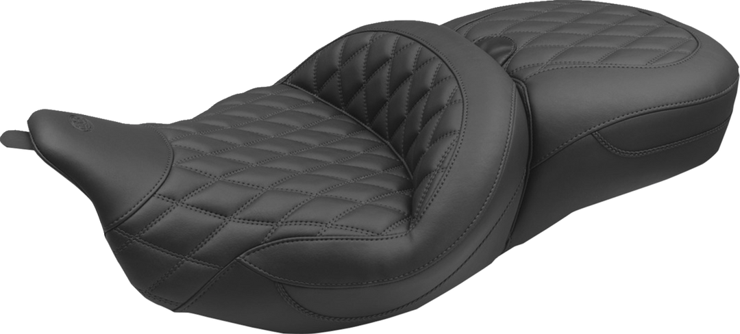 MUSTANG Super Touring Seat - Double Diamond - Black Stitch FLH/FLT '08-'25 89538