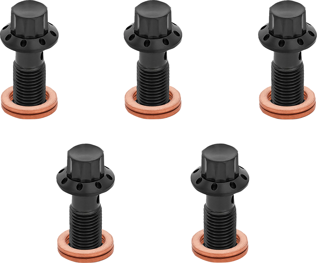 ARLEN NESS Banjo Bolt 5-Pack - 3/8"-24 - Black 300-855