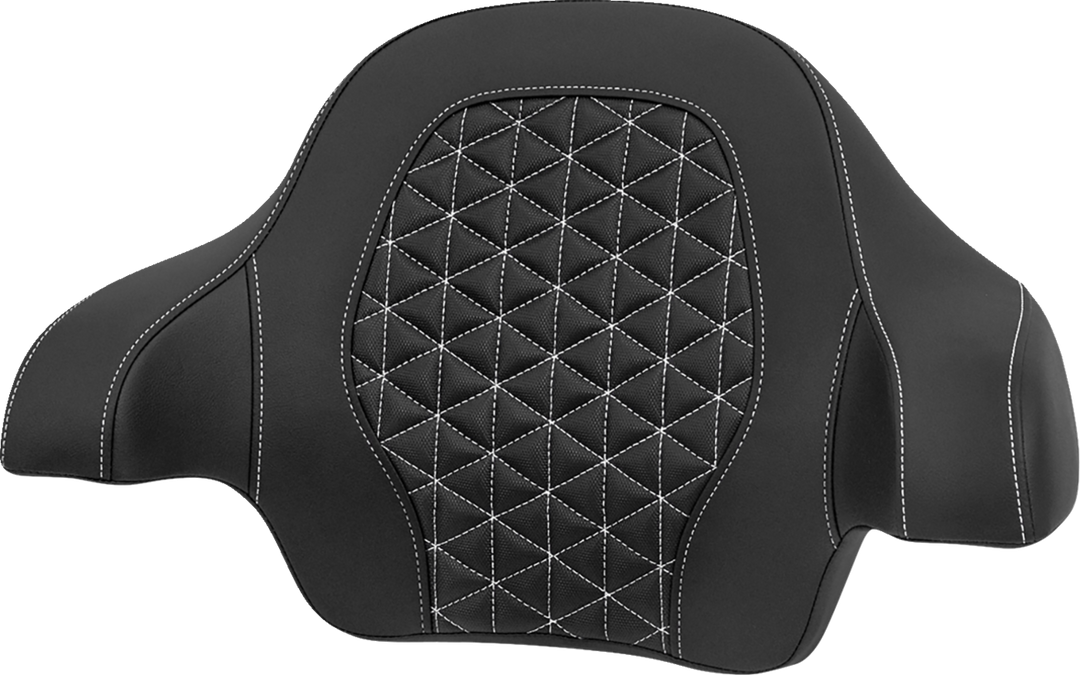 SADDLEMEN Tour-Pak® Passenger Pad - Tri-Gripper - White Stitch - FLH/FLT '14-'25 814-07-21106