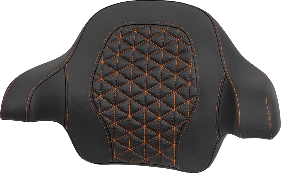 SADDLEMEN Tour-Pak® Passenger Pad - Tri-Gripper - Orange Stitch - FLH/FLT '14-'25 814-07-21103