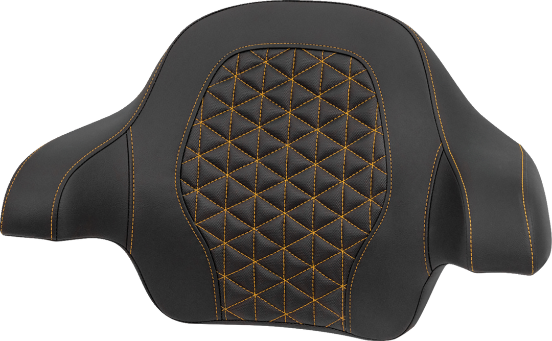 SADDLEMEN Tour-Pak® Passenger Pad - Tri-Gripper - Gold Stitch - FLH/FLT '14-'25 814-07-21107