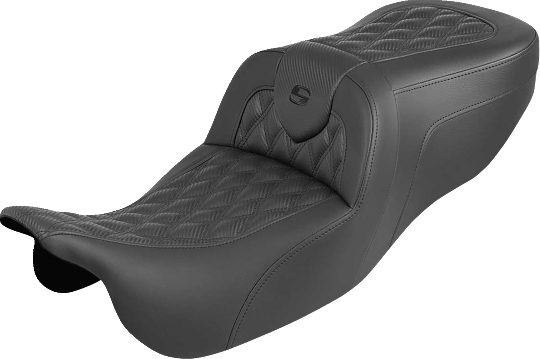 SADDLEMEN Roadsofa™ Carbon Fiber Seat - Lattice Stitch - Without Backrest - FLRT/FLTRT '15-'25 815-07-20600
