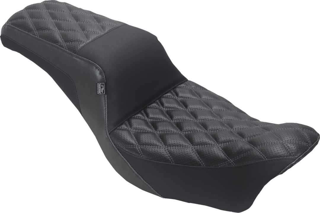 MUSTANG Squareback Seat - Double Diamond - Gray Stitch - Dyna '06-'17 78810GM
