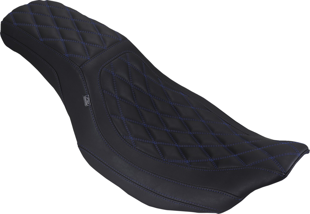 MUSTANG Low Squareback Seat - Double Diamond - Sky Blue Stitch - FLH/FLT '23-'26 88514 SB