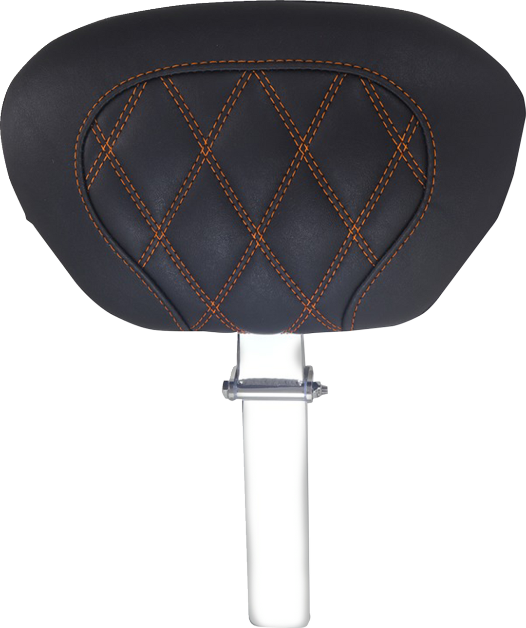MUSTANG Driver Backrest - Double Diamond - Mandarin Orange Stitch - FLH/FLT '08-'25 89539MO