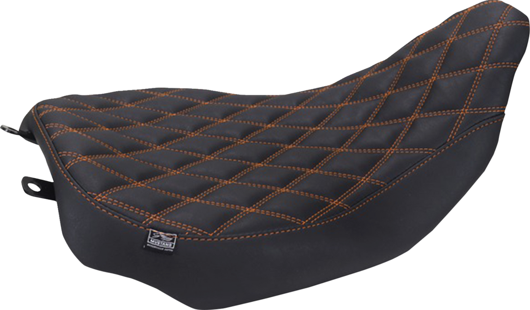MUSTANG Runaround™ Solo Seat - Double Diamond - Mandarin Orange Stitch - FLT/FLH '23-'26 88020MO