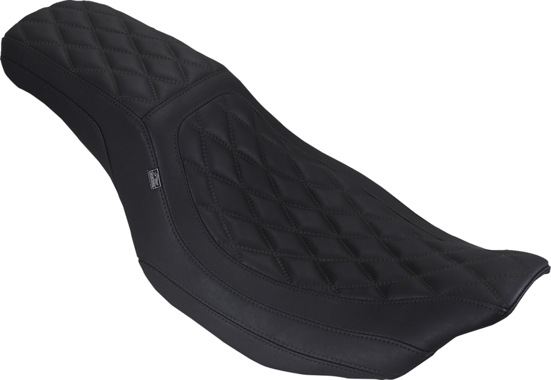 MUSTANG Low Squareback Seat - Double Diamond - Black Stitch - FLH/FLT '23-'26 88514