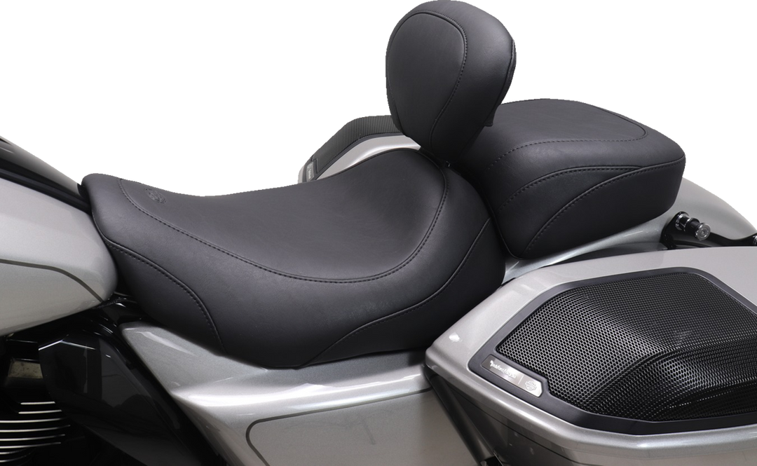 MUSTANG Wide Tripper™ Solo Seat - Backrest Receiver - Black Stitch - FLT/FLH '23-'26 89402