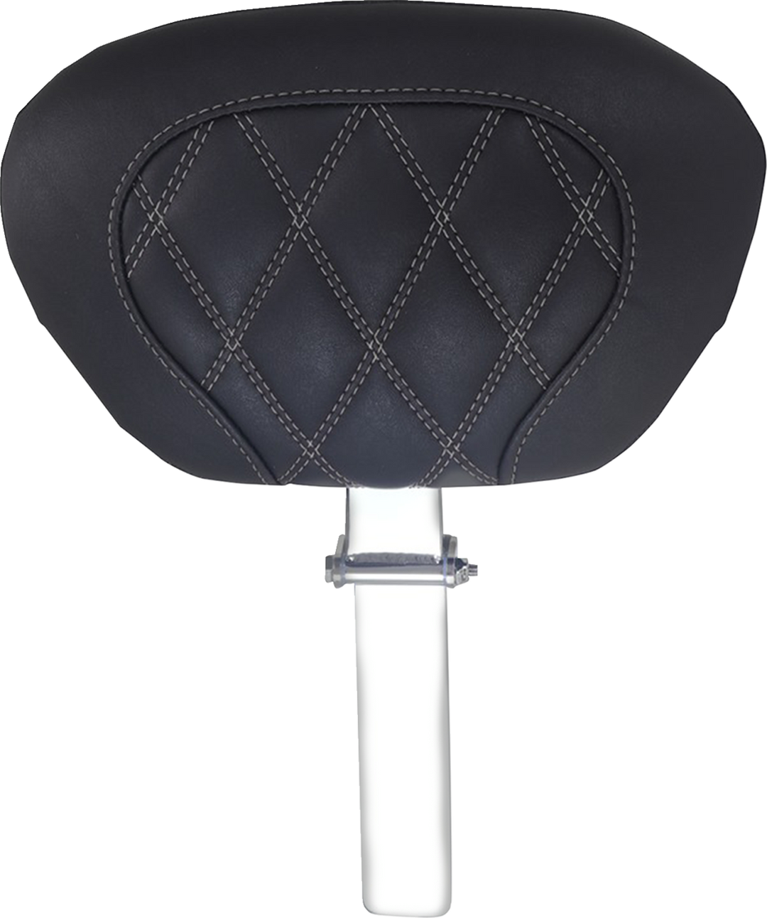 MUSTANG Driver Backrest - Double Diamond - Gun Metal Stitch - FLH/FLT '08-'25 89539GM