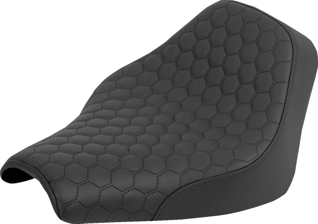 SADDLEMEN Renegade™ Solo Seat - Honeycomb - Black Stitch - FXST/FXBB '18-'25 818-30-003