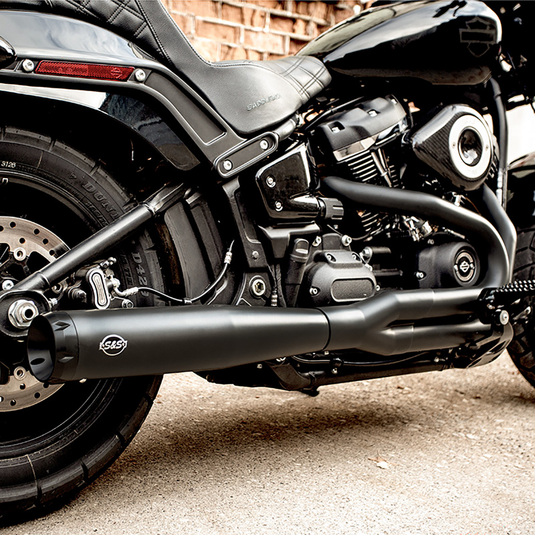 S&S CYCLE 2-into-1 Exhaust System - Black 550-0789
