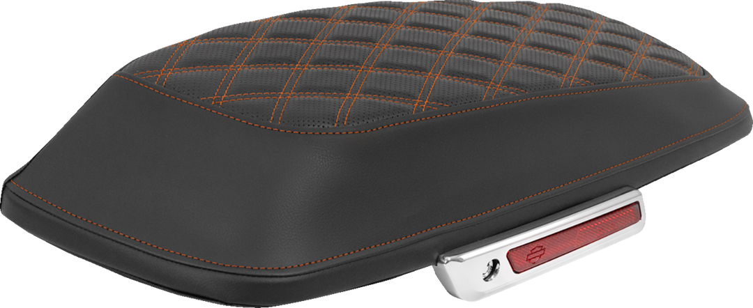 SADDLEMEN Saddlebag Lid Covers - Lattice - Orange Stitch - FLH/FLT '14-'25 L870-14-18403