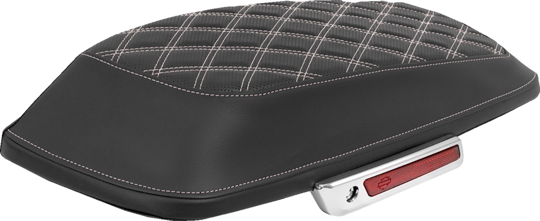 SADDLEMEN Saddlebag Lid Covers - Lattice - White Stitch - FLH/FLT '14-'25 L870-14-18406