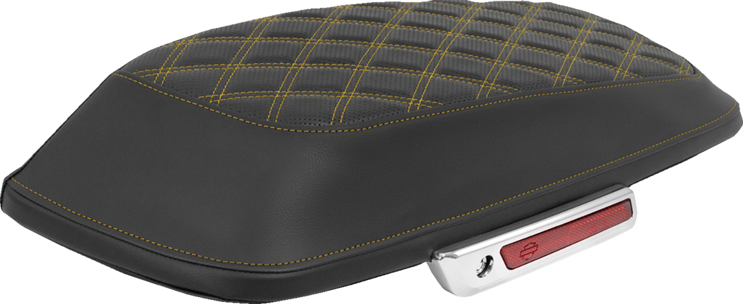 SADDLEMEN Saddlebag Lid Covers - Lattice - Gold Stitch - FLH/FLT '14-'25 L870-14-18407