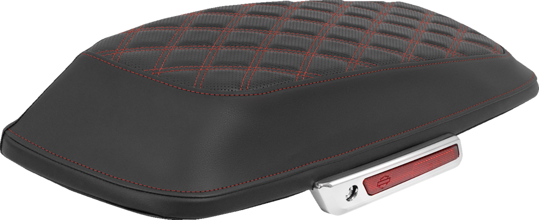 SADDLEMEN Saddlebag Lid Covers - Lattice - Red Stitch - FLH/FLT '14-'25 L870-14-18404