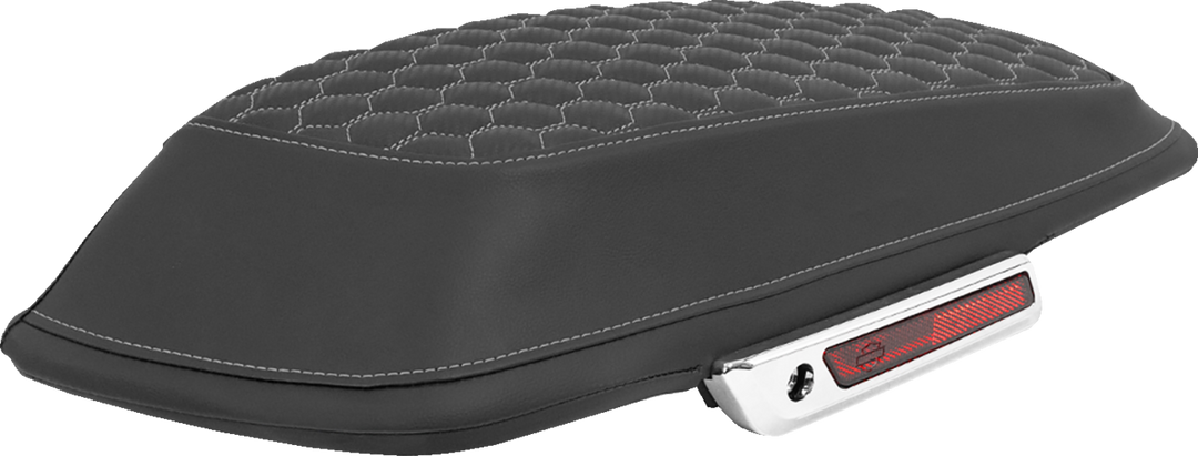 SADDLEMEN Saddlebag Lid Covers - Honeycomb - Gray Stitch - FLT/FLH '14-'25 L870-14-19002