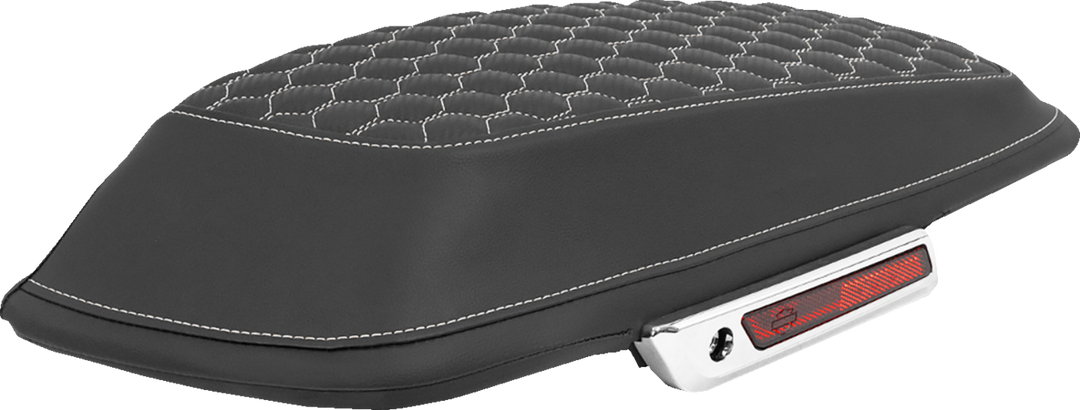 SADDLEMEN Saddlebag Lid Covers - Honeycomb - White Stitch - FLT/FLH '14-'25 L870-14-19006