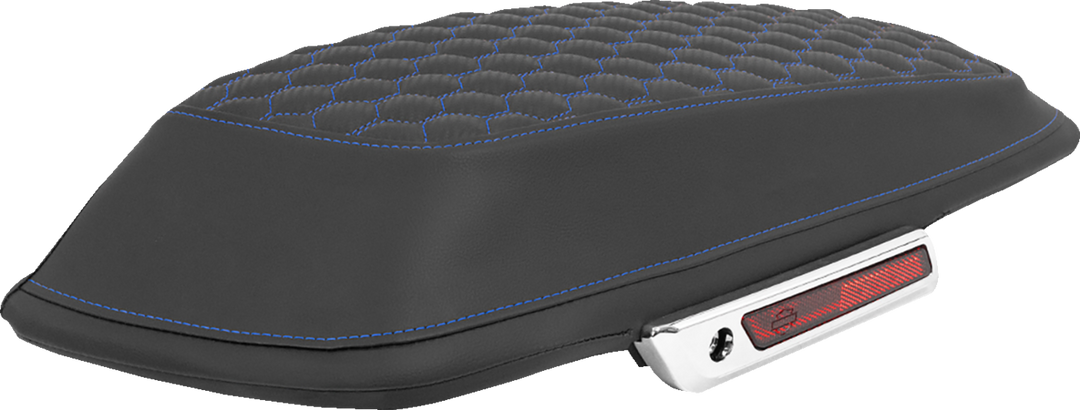 SADDLEMEN Saddlebag Lid Covers - Honeycomb - Blue Stitch - FLT/FLH '14-'25 L870-14-19001