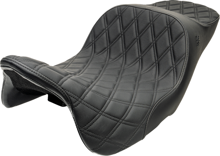 SLYFOX Chariot Seat - Black Double Diamond Stitch - Black Logo - FLH/FLT '23.5-'26 4729C