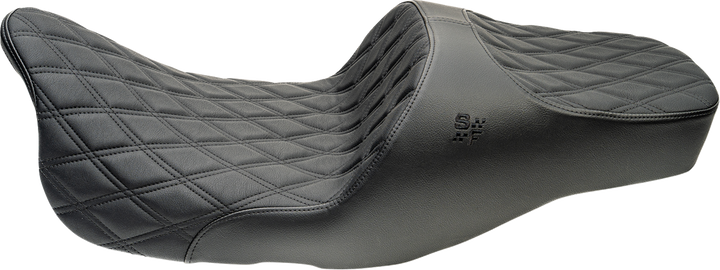 SLYFOX Chariot Seat - Black Double Diamond Stitch - Black Logo - FLH/FLT '23.5-'26 4729C