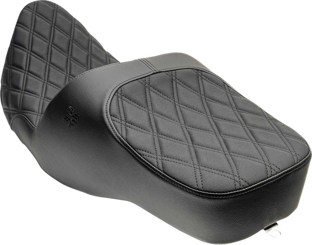 SLYFOX Chariot Seat - Black Double Diamond Stitch - Black Logo - FLH/FLT '23.5-'26 4729C