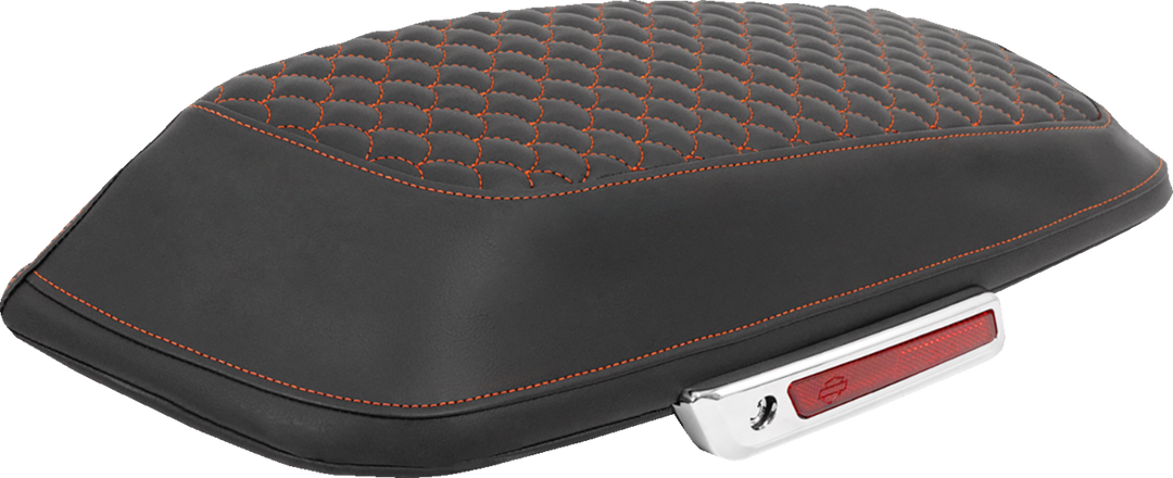 SADDLEMEN Saddlebag Lid Covers - Dragon Scale - Orange Stitch - FLH/FLT '14-'25 L870-14-20903