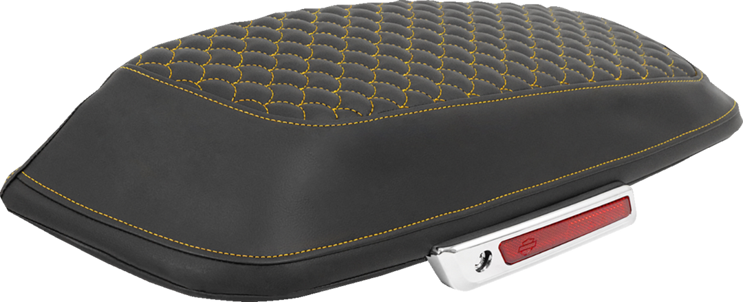 SADDLEMEN Saddlebag Lid Covers - Dragon Scale - Gold Stitch - FLH/FLT '14-'25 L870-14-20907