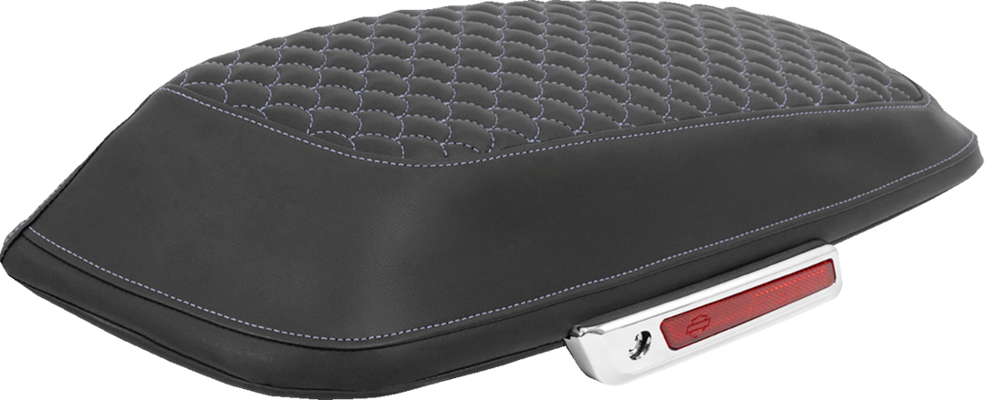 SADDLEMEN Saddlebag Lid Covers - Dragon Scale - Silver Stitch - FLH/FLT '14-'25 L870-14-20905