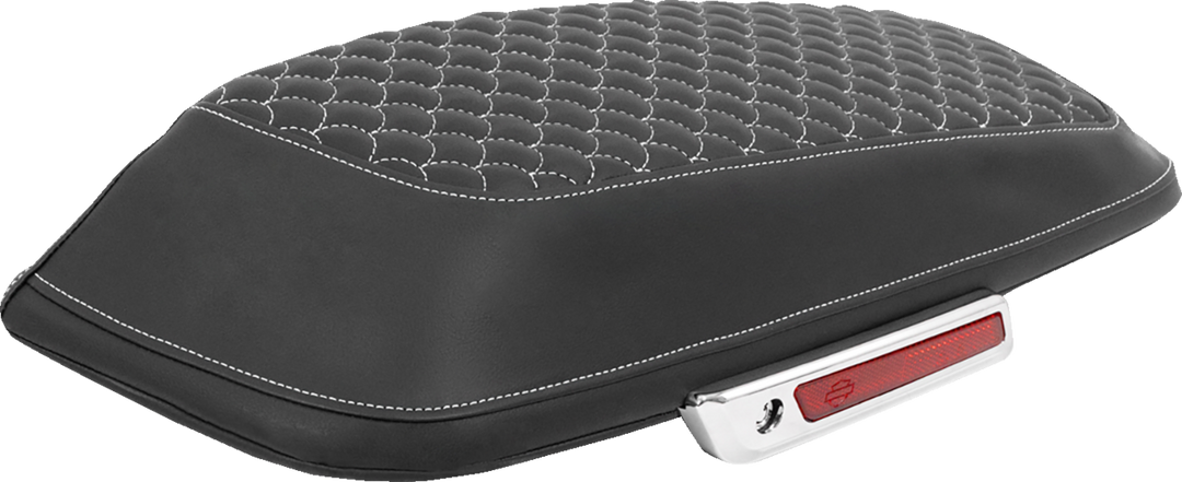 SADDLEMEN Saddlebag Lid Covers - Dragon Scale - White Stitch - FLH/FLT '14-'25 L870-14-20906