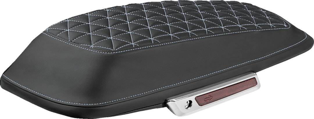 SADDLEMEN Saddlebag Lid Covers - Tri-Gripper - Silver Stitch - FLH/FLT '14-'25 L870-14-21105