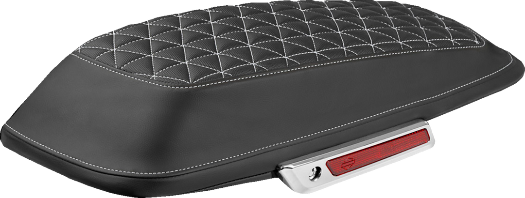 SADDLEMEN Saddlebag Lid Covers - Tri-Gripper - White Stitch - FLH/FLT '14-'25 L870-14-21106
