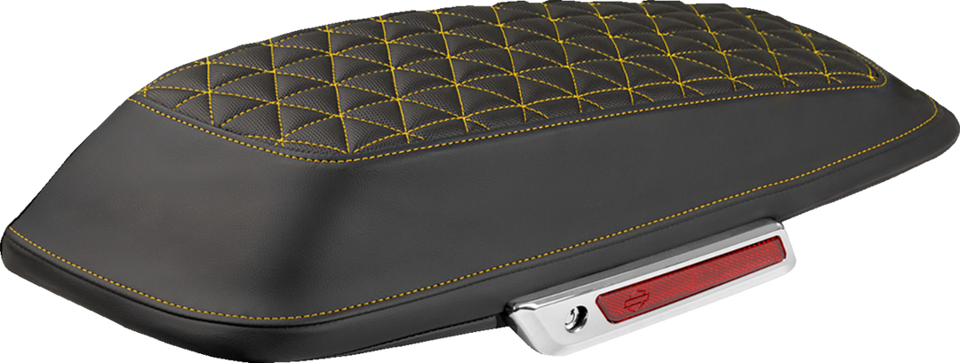 SADDLEMEN Saddlebag Lid Covers - Tri-Gripper - Gold Stitch - FLH/FLT '14-'25 L870-14-21107