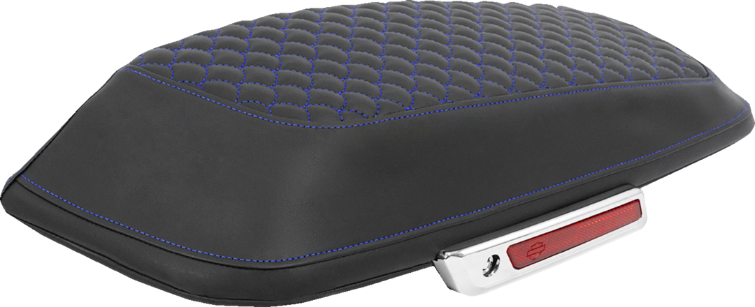 SADDLEMEN Saddlebag Lid Covers - Dragon Scale - Blue Stitch - FLH/FLT '14-'25 L870-14-20901