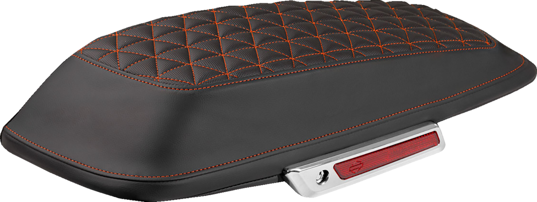 SADDLEMEN Saddlebag Lid Covers - Tri-Gripper - Orange Stitch - FLH/FLT '14-'25 L870-14-21103