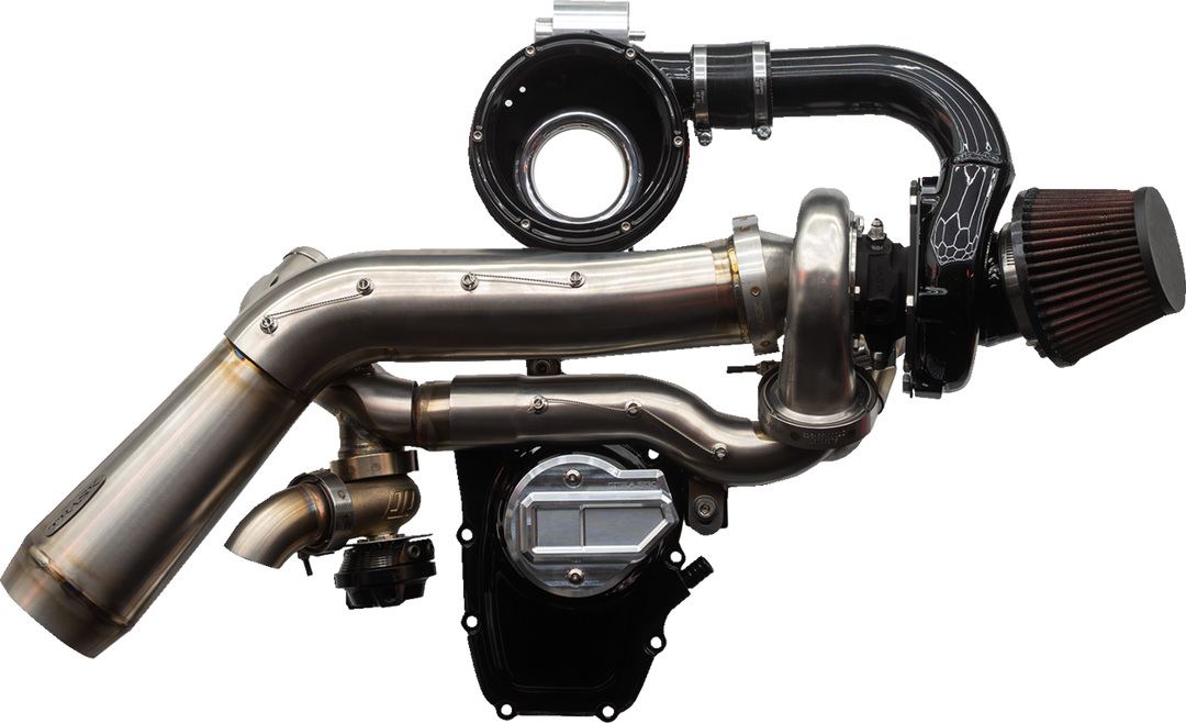 TRASK Tornado Turbo Kit - Stage 2 - Stainless with Black Aluminum - Gen 2 M8 TM-7620