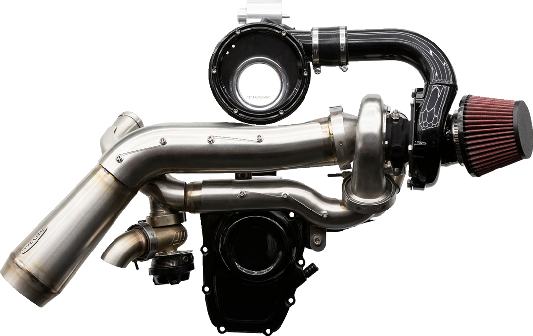 TRASK Tornado Turbo Kit - Stage 2 - Stainless with Black Aluminum - Gen 1 M8 TM-7610