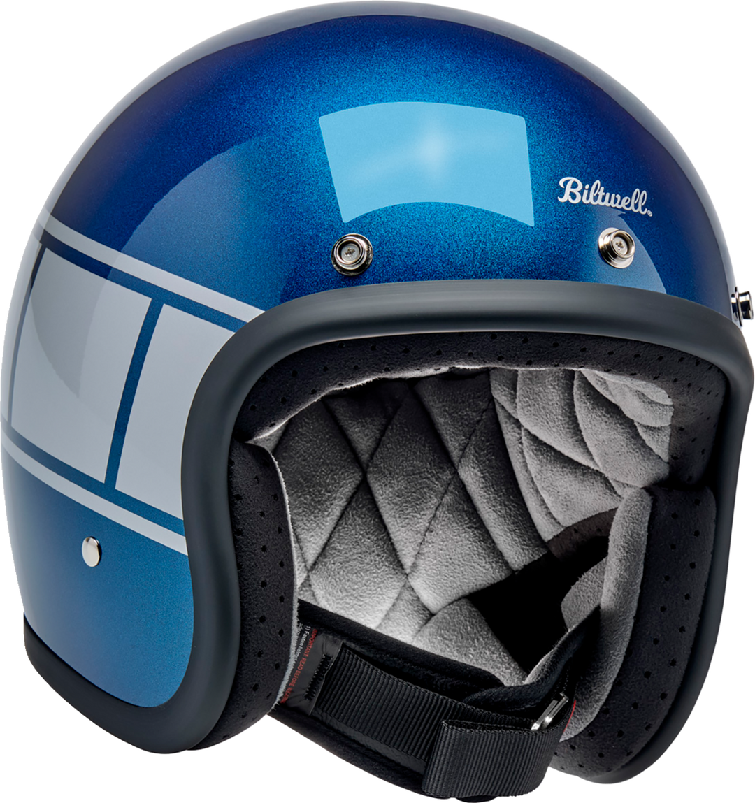 BILTWELL Bonanza Helmet - Holeshot - Metallic Blue/Silver - Small 1001-5116-202