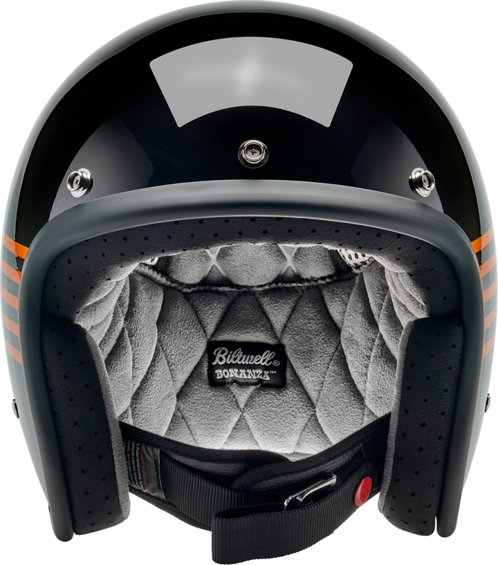 Biltwell Bonanza Helmet - Lightspeed - Gloss Black/Orange/Yellow