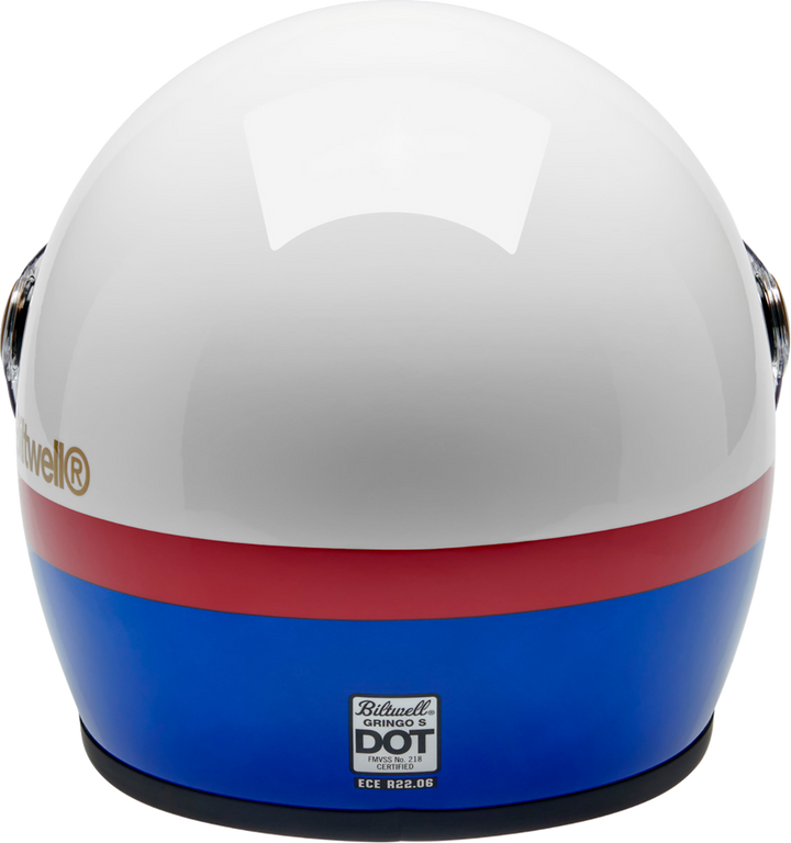 Biltwell Gringo S Helmet - Apex - White/Red/Blue